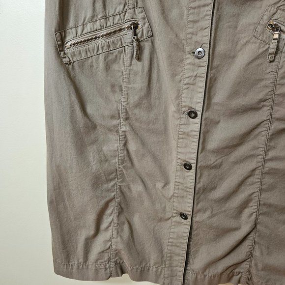 Persona by Marina Rinaldi khaki SS button down pockets shirt midi dress 29/US20 - Picture 6 of 16